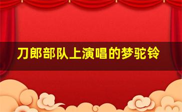 刀郎部队上演唱的梦驼铃