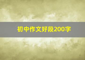 初中作文好段200字