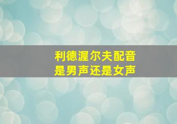 利德渥尔夫配音是男声还是女声