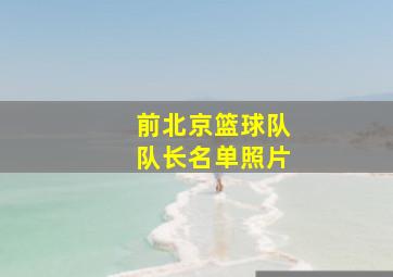 前北京篮球队队长名单照片