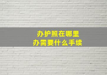 办护照在哪里办需要什么手续