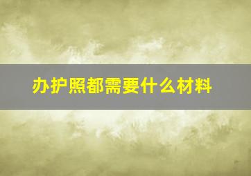 办护照都需要什么材料