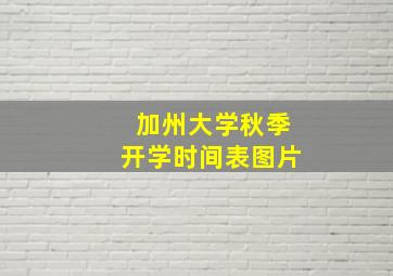 加州大学秋季开学时间表图片