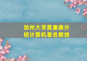 加州大学莫塞德分校计算机著名教授