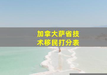 加拿大萨省技术移民打分表