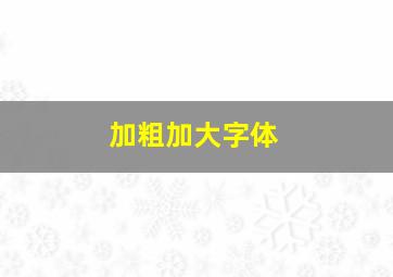 加粗加大字体