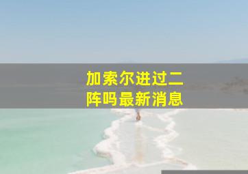 加索尔进过二阵吗最新消息