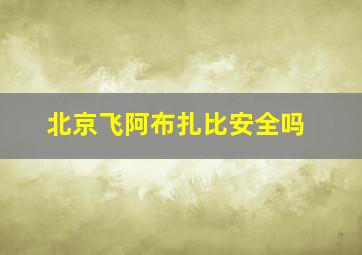 北京飞阿布扎比安全吗