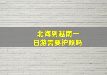 北海到越南一日游需要护照吗