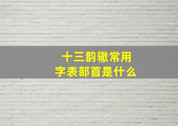 十三韵辙常用字表部首是什么