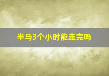 半马3个小时能走完吗