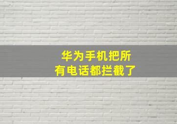 华为手机把所有电话都拦截了