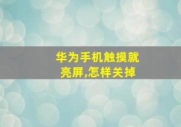 华为手机触摸就亮屏,怎样关掉