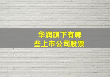 华润旗下有哪些上市公司股票