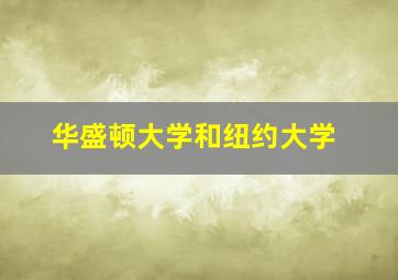 华盛顿大学和纽约大学