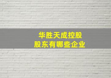 华胜天成控股股东有哪些企业