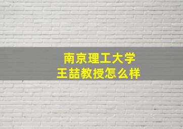 南京理工大学王喆教授怎么样