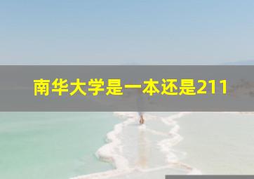 南华大学是一本还是211