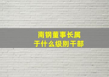 南钢董事长属于什么级别干部