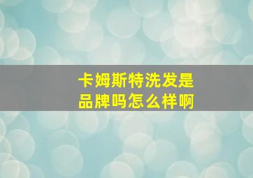 卡姆斯特洗发是品牌吗怎么样啊