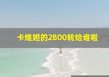 卡维妲的2800转给谁啦