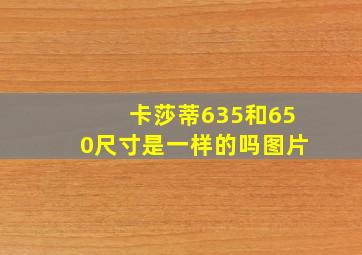 卡莎蒂635和650尺寸是一样的吗图片