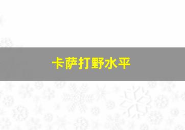 卡萨打野水平