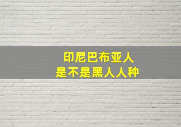 印尼巴布亚人是不是黑人人种