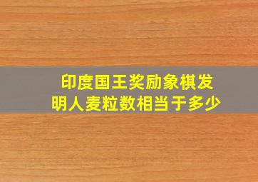 印度国王奖励象棋发明人麦粒数相当于多少