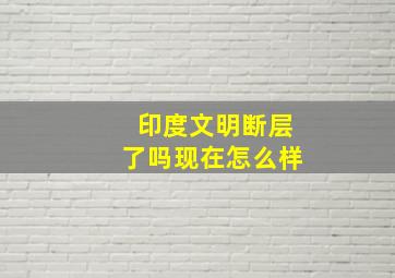 印度文明断层了吗现在怎么样