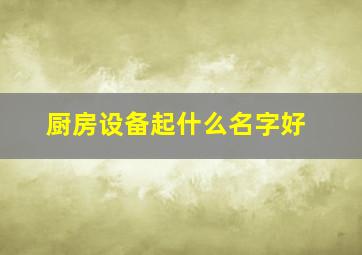 厨房设备起什么名字好