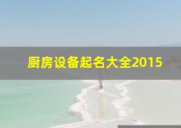 厨房设备起名大全2015