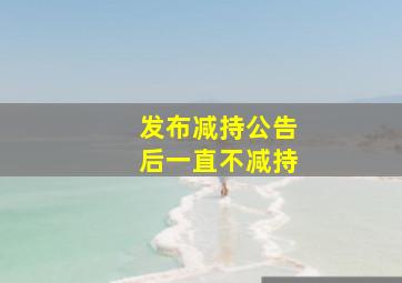 发布减持公告后一直不减持