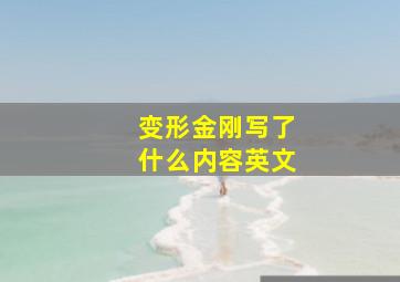 变形金刚写了什么内容英文