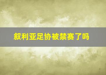 叙利亚足协被禁赛了吗