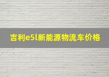 吉利e5l新能源物流车价格