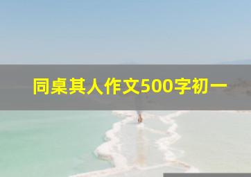 同桌其人作文500字初一