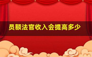 员额法官收入会提高多少