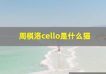 周棋洛cello是什么猫