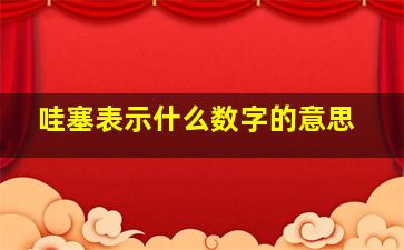 哇塞表示什么数字的意思