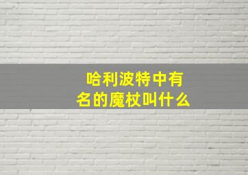 哈利波特中有名的魔杖叫什么