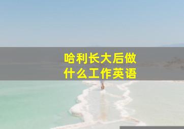 哈利长大后做什么工作英语