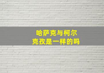 哈萨克与柯尔克孜是一样的吗