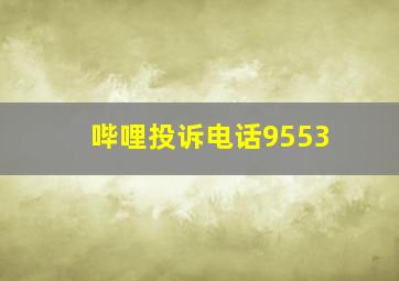 哔哩投诉电话9553