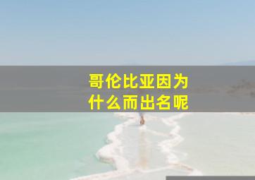 哥伦比亚因为什么而出名呢