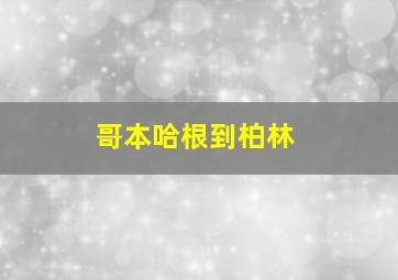 哥本哈根到柏林