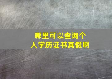 哪里可以查询个人学历证书真假啊