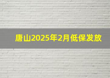 唐山2025年2月低保发放