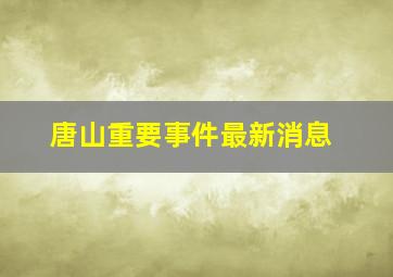 唐山重要事件最新消息