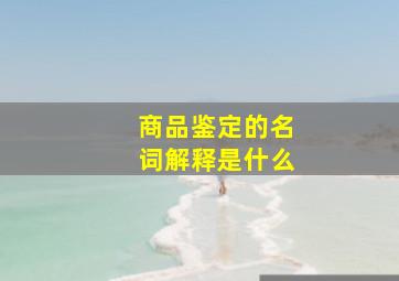 商品鉴定的名词解释是什么